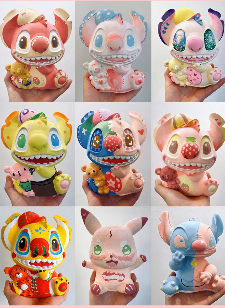 涂色白坯公仔陶瓷彩绘搪胶存钱罐diy上色玩偶石膏娃娃涂色儿童玩具