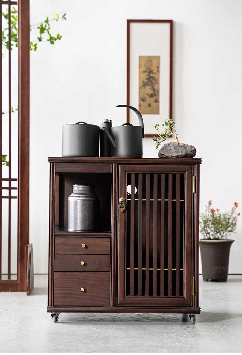 胡桃木单门茶车 不锈钢电器【图片 价格 品牌 报价】-京东