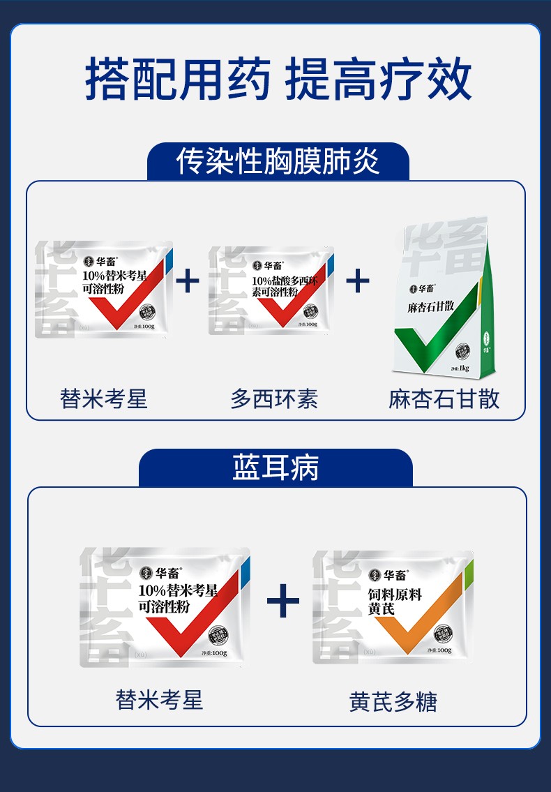 华畜 兽药替米考星兽用猪用鸡鸭鹅牛羊药禽兽用呼吸道药猪药支原体