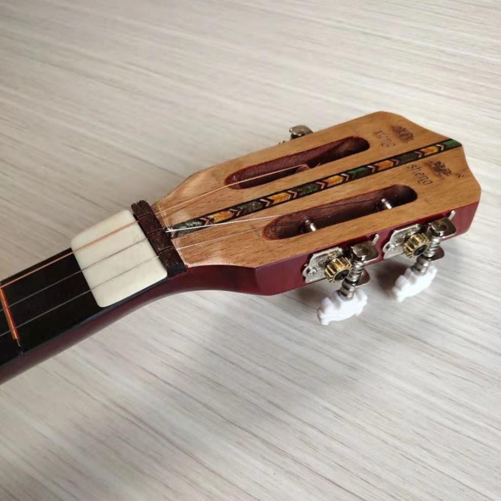 秦琴乐器羊皮三弦雄声花梨木乐器配琴包圆形吉他形 腰形