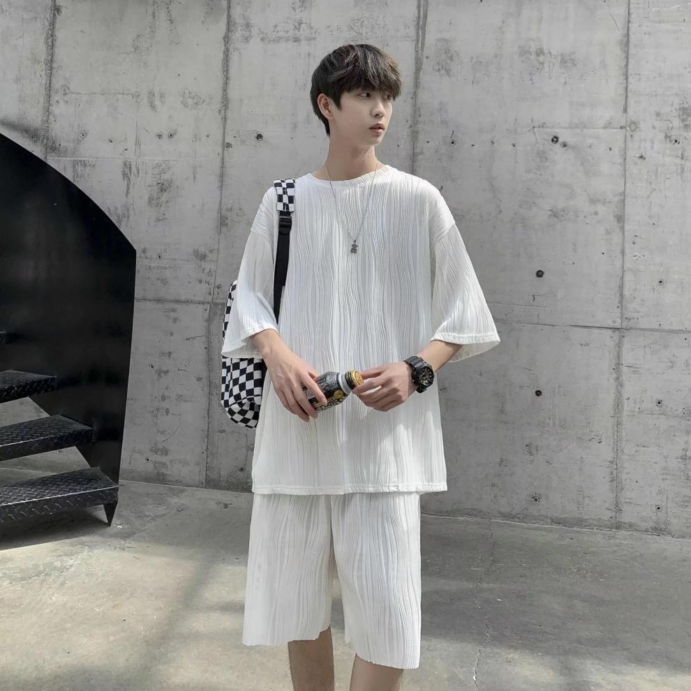 男装青年夏天一套衣服男生潮人夏日两件套装 潮流搭配男款学生短裤