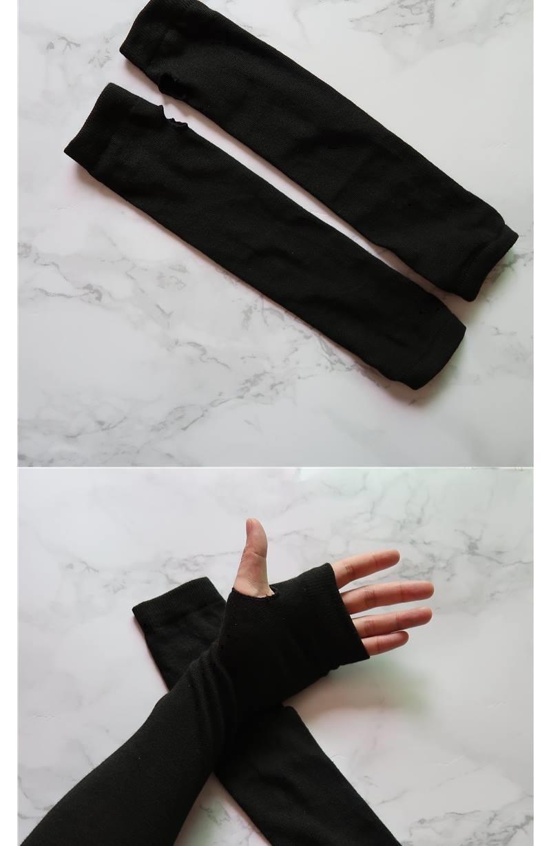 新品男生手套薄黑暗少男风拍照道具套袖土酷蹦迪手套半指袖套黑色套袖