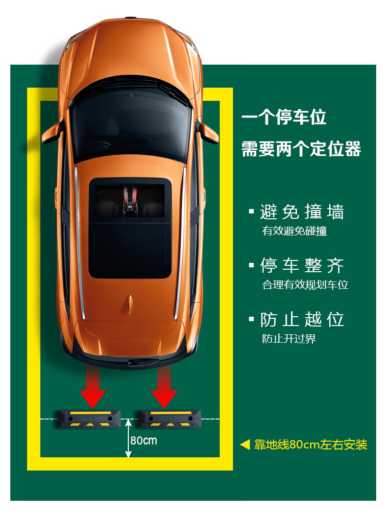 停车位地挡车位挡车器限位器车档阻车器橡胶停车挡汽车车轮定位器