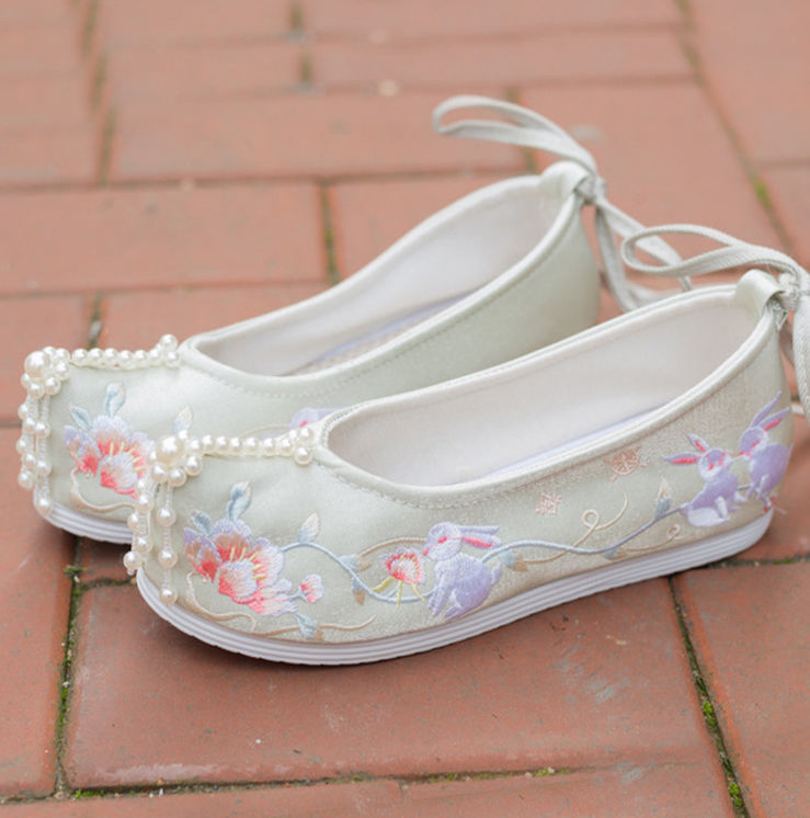 cklde古风汉服鞋汉服鞋内增高绣花鞋女汉元素翘头履弓鞋古风鞋古代