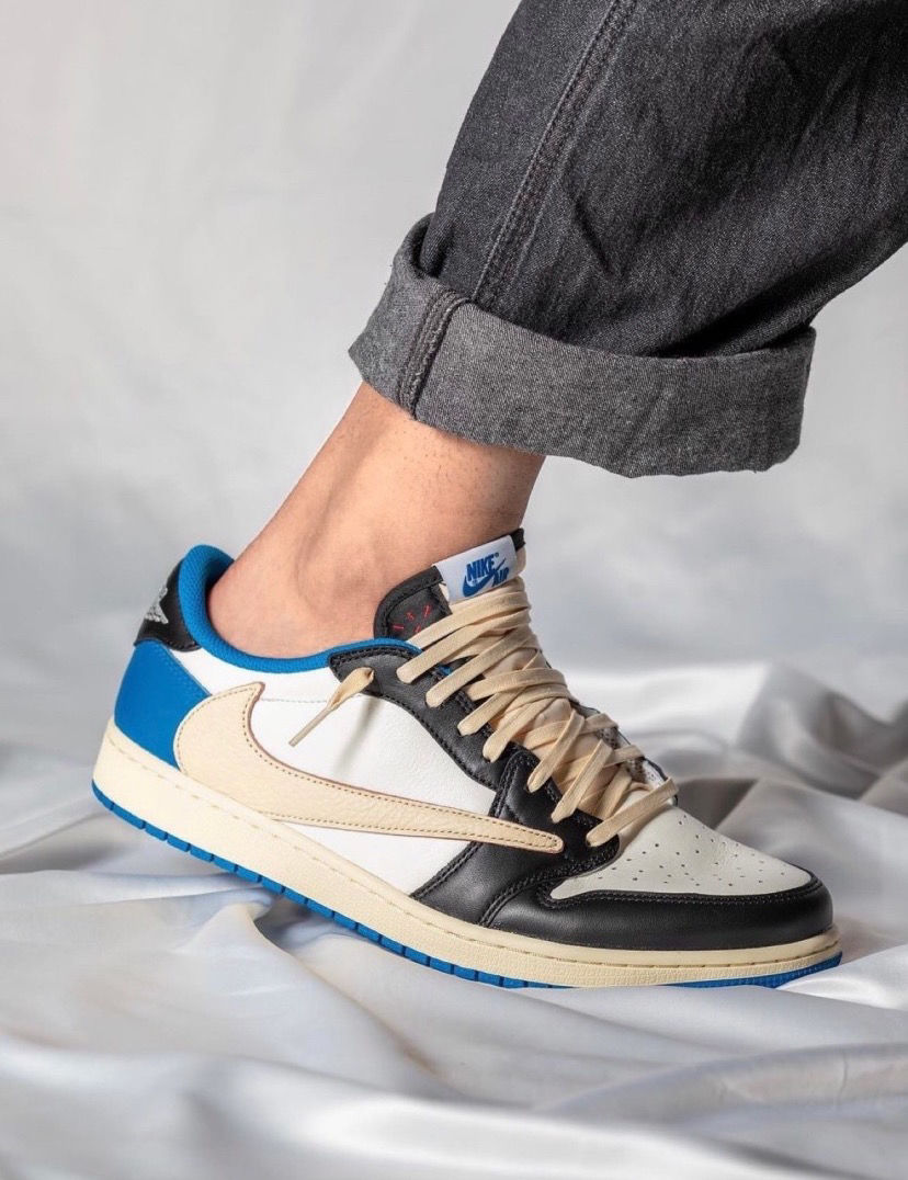 莆田纯原 ts藤原浩闪电倒钩白蓝黑深棕休闲低帮板鞋dm7866-14 倒钩白