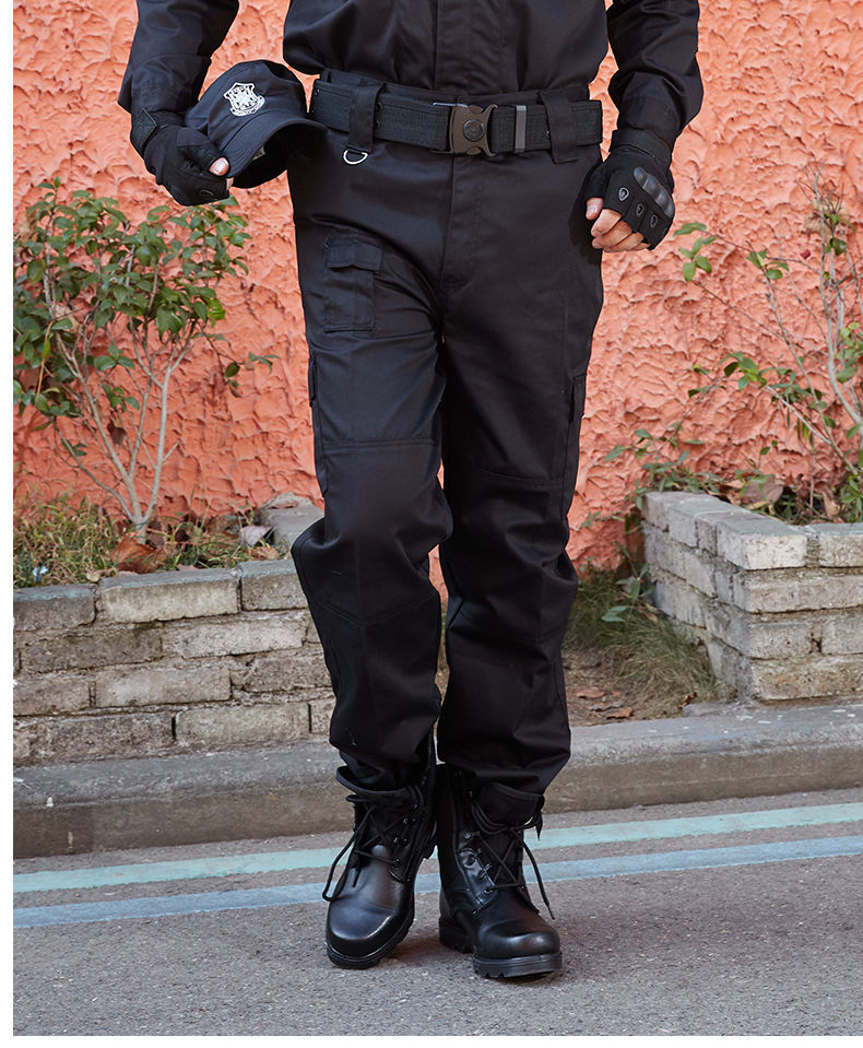 保安裤子男黑色加厚加肥耐磨作战裤保安工作服裤春秋夏季作训裤sn4942