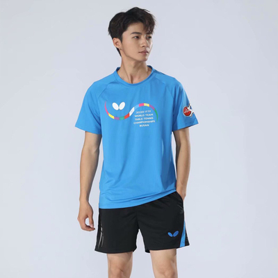 2021世乒赛纪念版圆领衫乒乓球服短袖短裤套装男女速干运动衣训练比赛