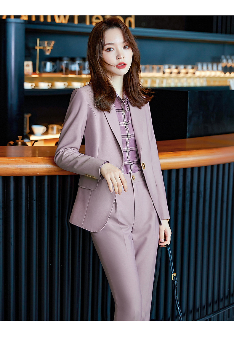 秦菲 高级感蓝色西装外套女2021年春秋新款韩版高端总裁气质通勤职业