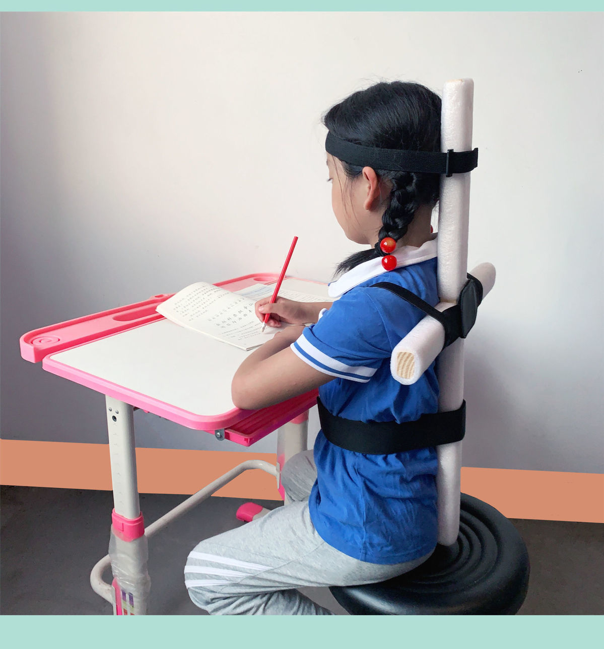 儿童驼背器军姿架学生坐姿器十字架形体训练棍s3050斤带