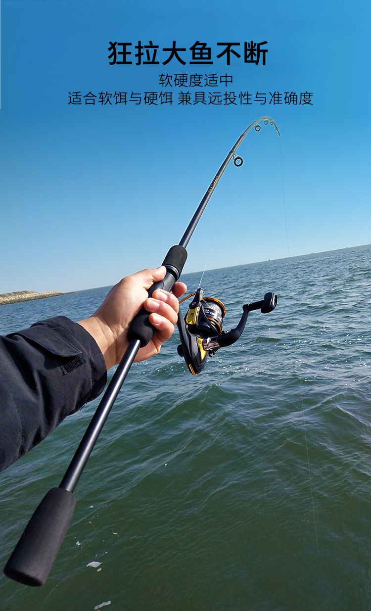 路亚竿套装钓鱼竿枪柄直柄路亚杆海钓竿抛竿甩竿鲈鱼竿ml调枪柄16米