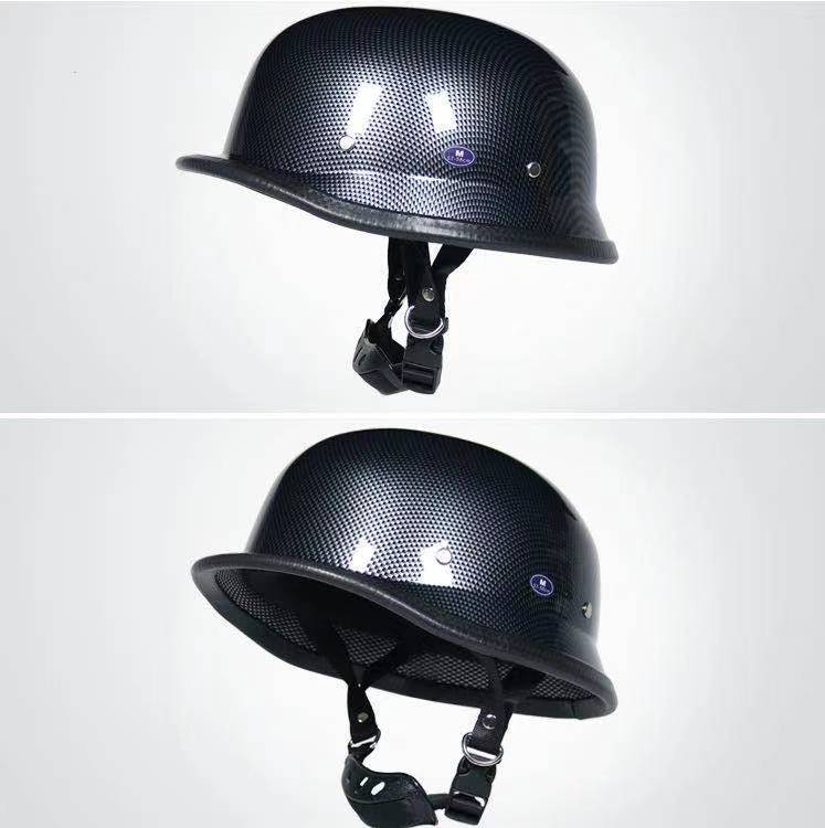 电动摩托车头盔3xl太子盔大码半盔钢盔男女德式帅气复古安全轻便亚黑