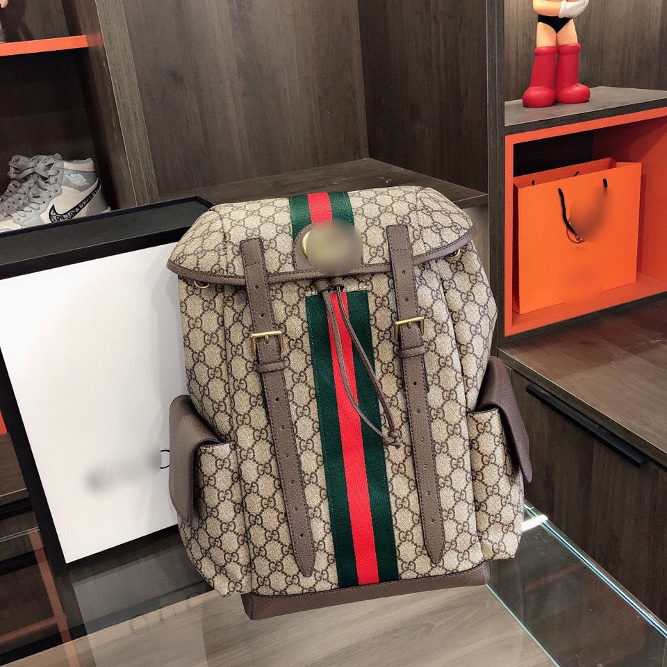 酷奇2021新款双肩包背包旅行包休闲包gg男包包大容量高端印花双肩包