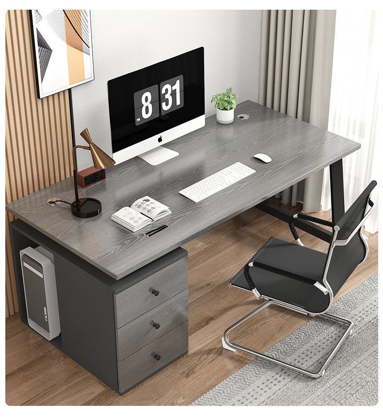 樾安聚2022新款电脑桌台式家用办公桌椅组合简约现代学生带抽屉写字台