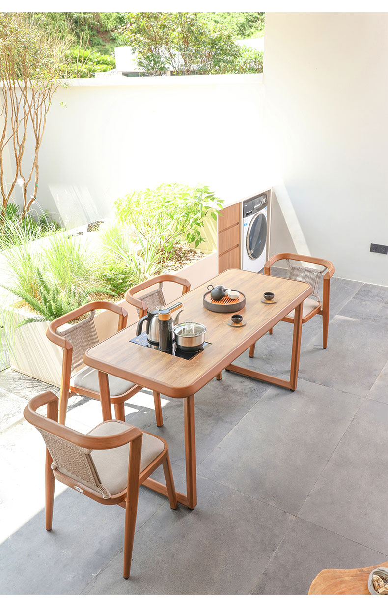 紫叶阳台茶桌椅组合现代简约阳台小茶几庭院茶台户外休闲烧水泡茶桌新