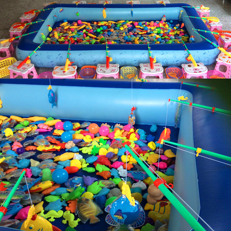 迪士尼disney旗舰同款迪士尼大型摆摊儿童充气钓鱼池玩具套装广场夜市