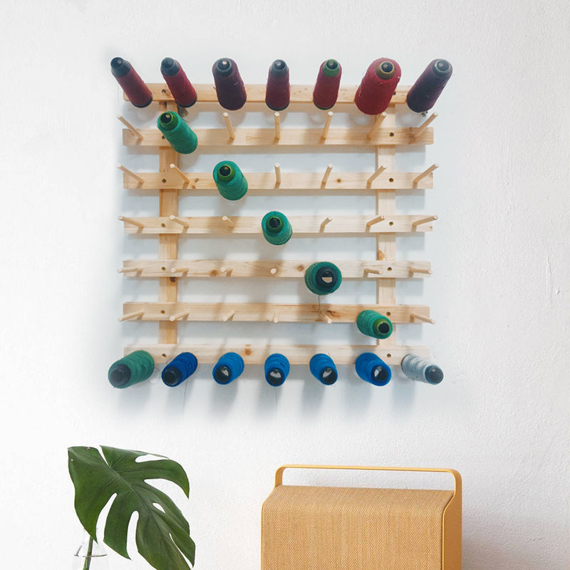 惠利得服装厂缝纫宝塔实木线架子放线家用收纳储物专用挂线缝纫线架