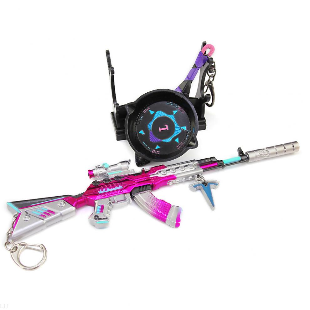 和平精英的平底锅和平精英吃鸡玩具 akm炫紫旋律平底锅皮肤小枪金属