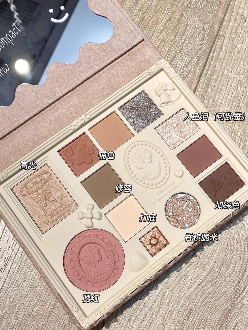colorrose综合盘眼影盘夏天彩妆盘腮红高光一体盘提亮修容盘送女友