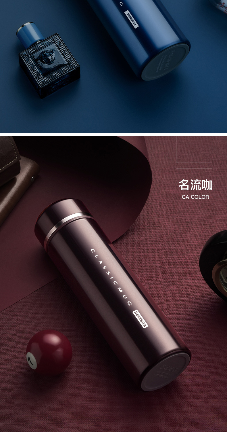 纯钛保温杯进口英国bemega智能纯钛保温杯双层钛杯男钛水杯子定制刻字