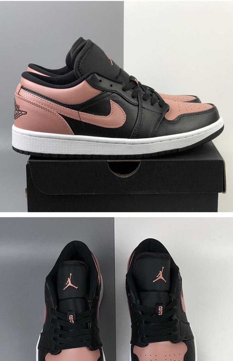 【公司级】乔1 low 黑粉脚趾 脏粉 低帮板鞋男女鞋553558-034 553558