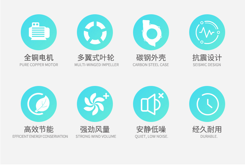 cf离心风机饭店厨房专用380v排油烟抽风机强力管道式工业吸尘220 cf