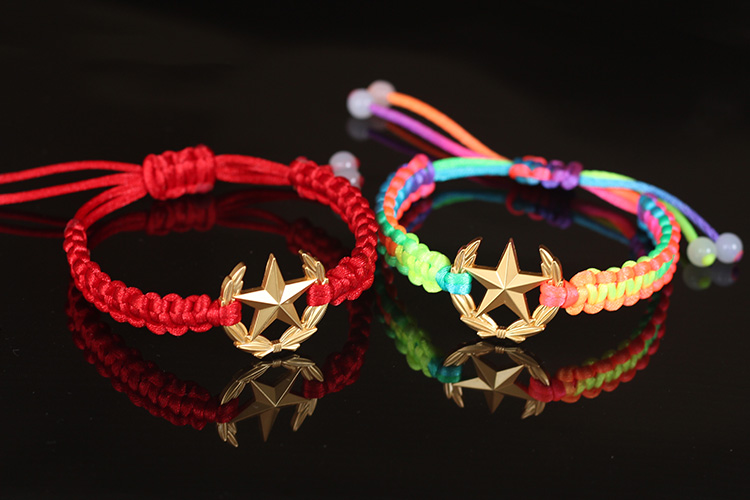 编织军恋礼品兵哥哥项链红绳彩绳情侣手链经典款海陆空黑