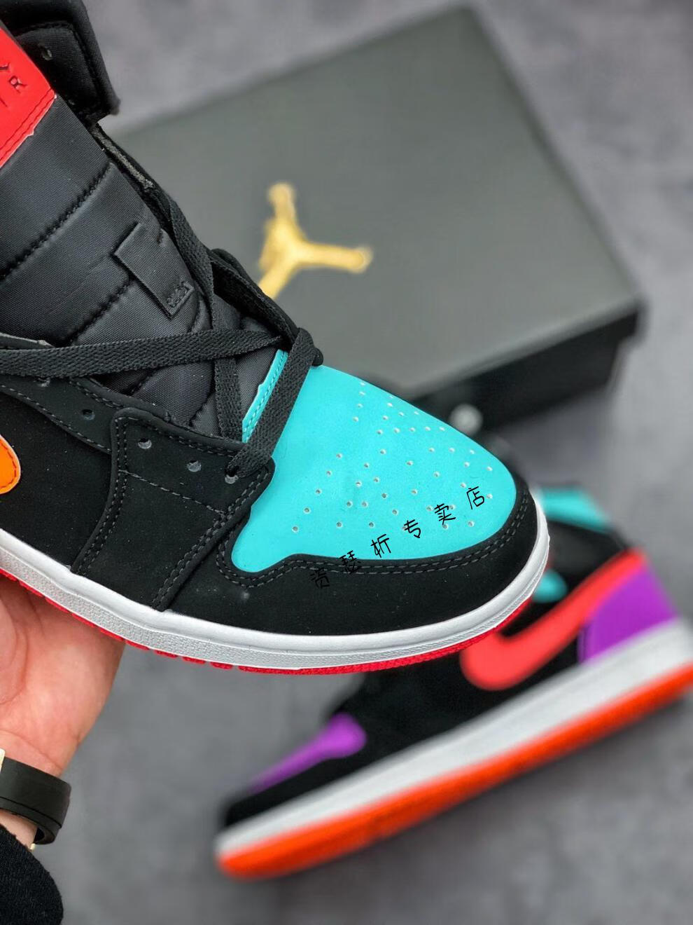 cjyp 支持国货男女款皮airmid乔1糖果鸳鸯中帮篮球鞋554725083 37 得