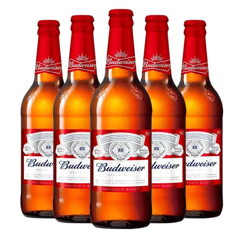 百威啤酒budweiser经典黄啤 黑金 600ml*12瓶 整箱装【图片 价格 品牌