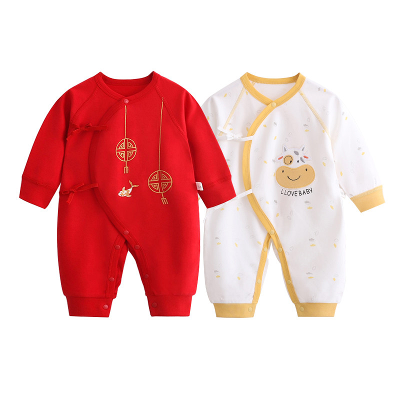和尚服新生儿新生婴儿儿和尚服连体保暖满月服新年喜庆婴儿服百日婴童