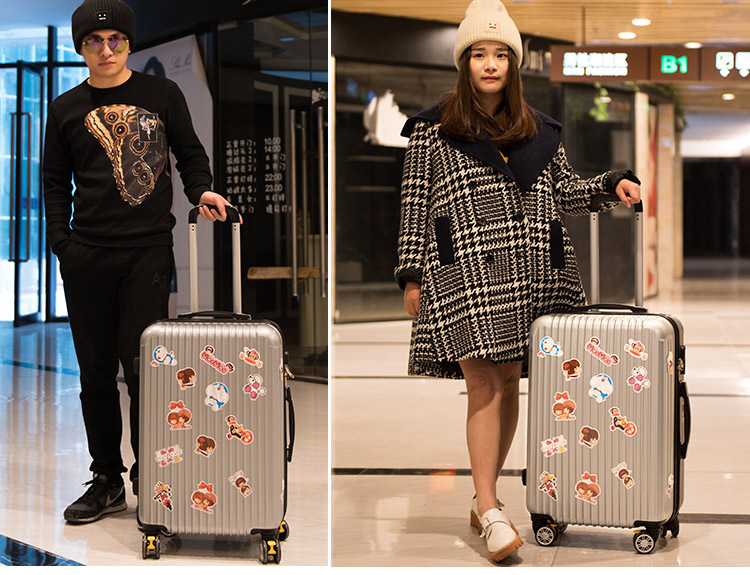 鹿米斐联名经典耐用行李箱潮男寸学生旅行拉杆箱万向轮女寸寸密码皮箱