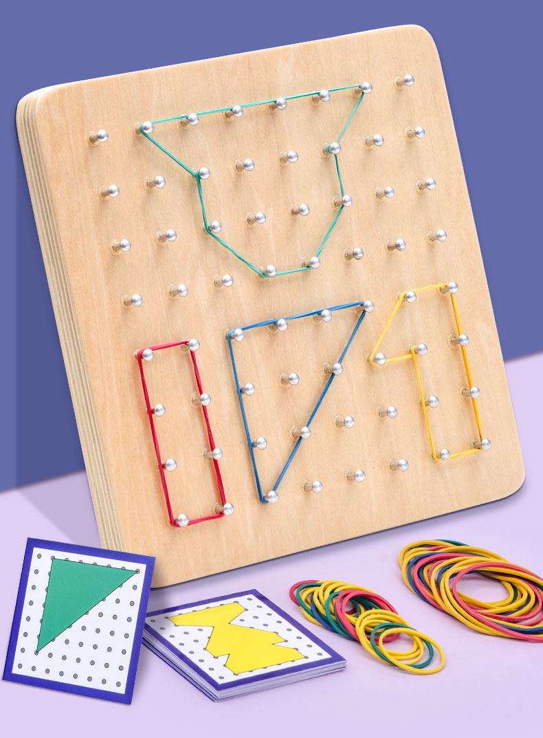 儿童幼儿园中大班钉板教具拼图数学操作区材料区角玩具大号钉板教具