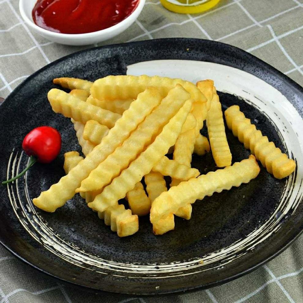 麦肯曲薯条2kg波浪薯螺纹粗薯条kfc西餐厅冷冻油炸小吃半成品 波浪薯