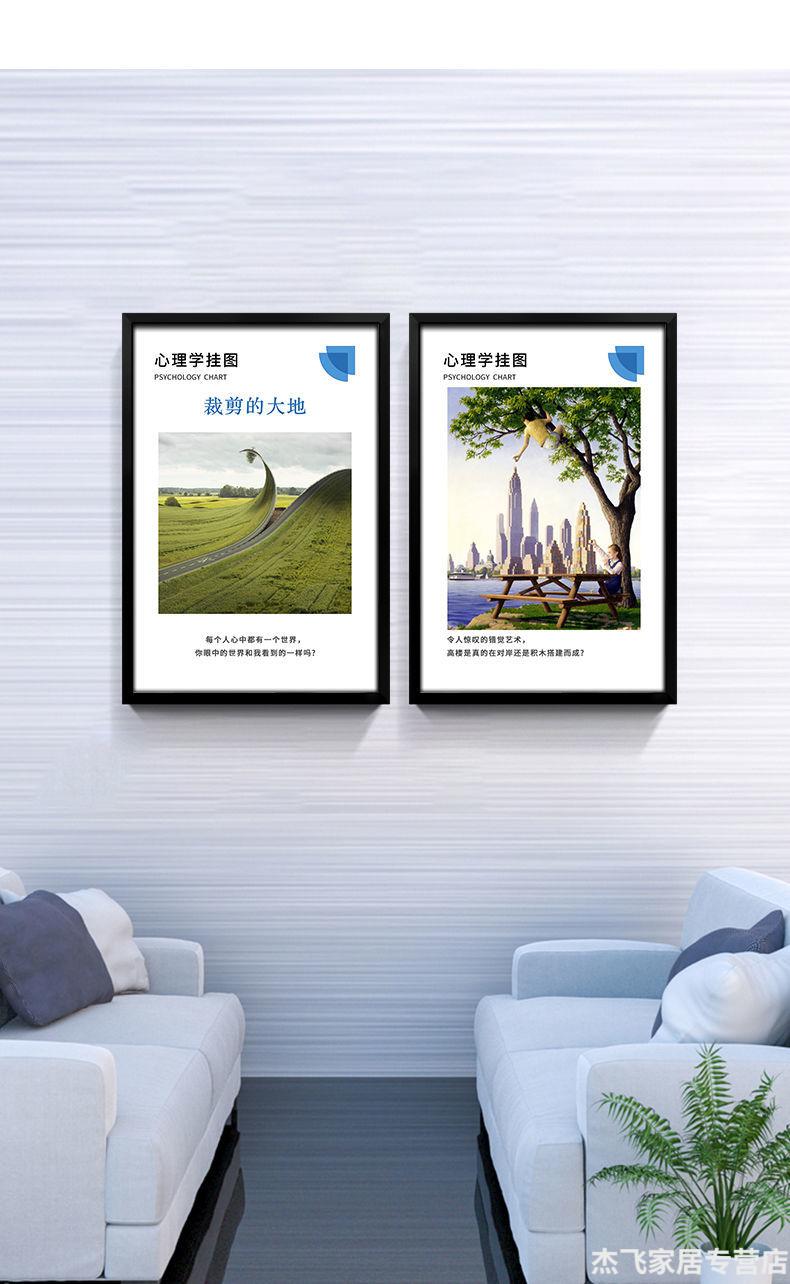 心理咨询室装饰画心理学挂画错觉双关挂图心理咨询室布置视觉装饰画