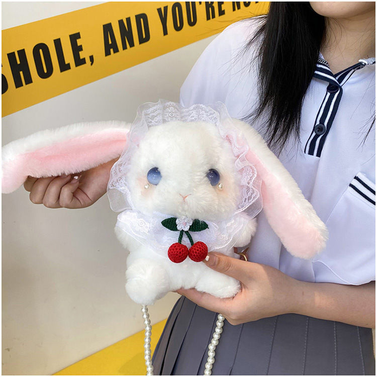 andu洛丽塔jk制服软妹小兔子斜挎包女 日系ins少女卡通玩偶萌毛绒包包