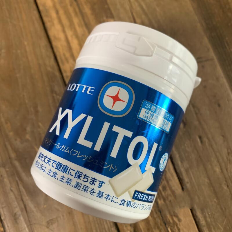 lottexylitol木糖醇现货日本乐天护牙清新薄荷口香糖2蓝瓶清凉薄荷