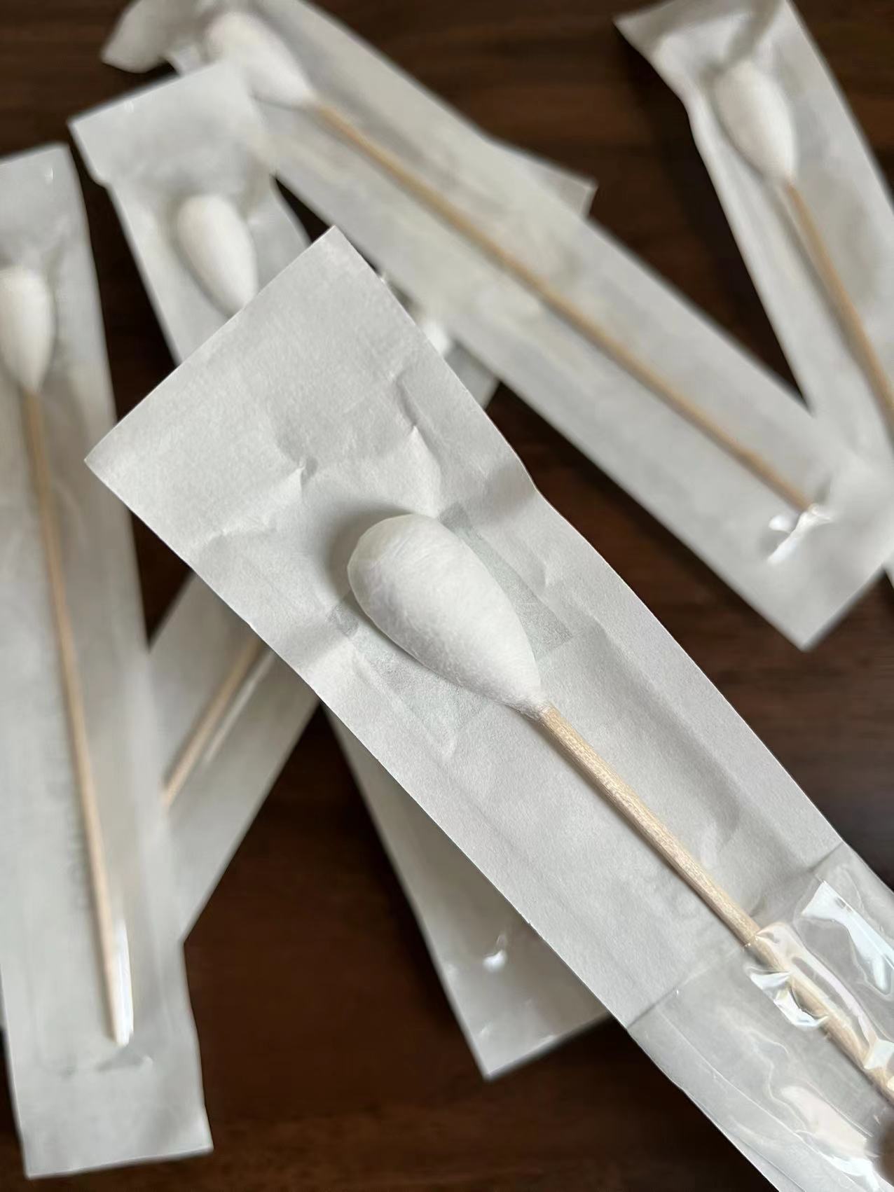 实验室采样脱脂棉木杆棉签棉拭子宠物采样工业采样独立包装无菌 20支