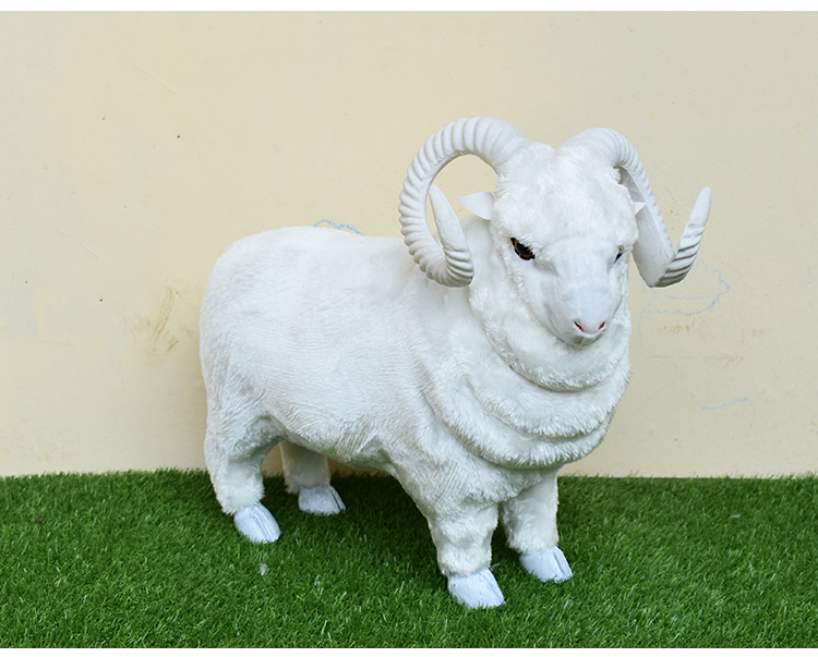 仿真绵羊小绵羊可爱摆件仿真羊儿童毛绒玩具仿真动物玩偶公仔模型 3号