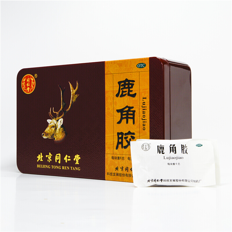 北京同仁堂 鹿角胶6g*18块 鹿角块益精养血温补肝肾亏阳虚血虚头晕