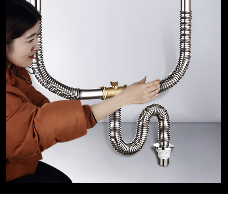 洗手盆下水管洗面盆下水管双盆排水管二合一落水加长