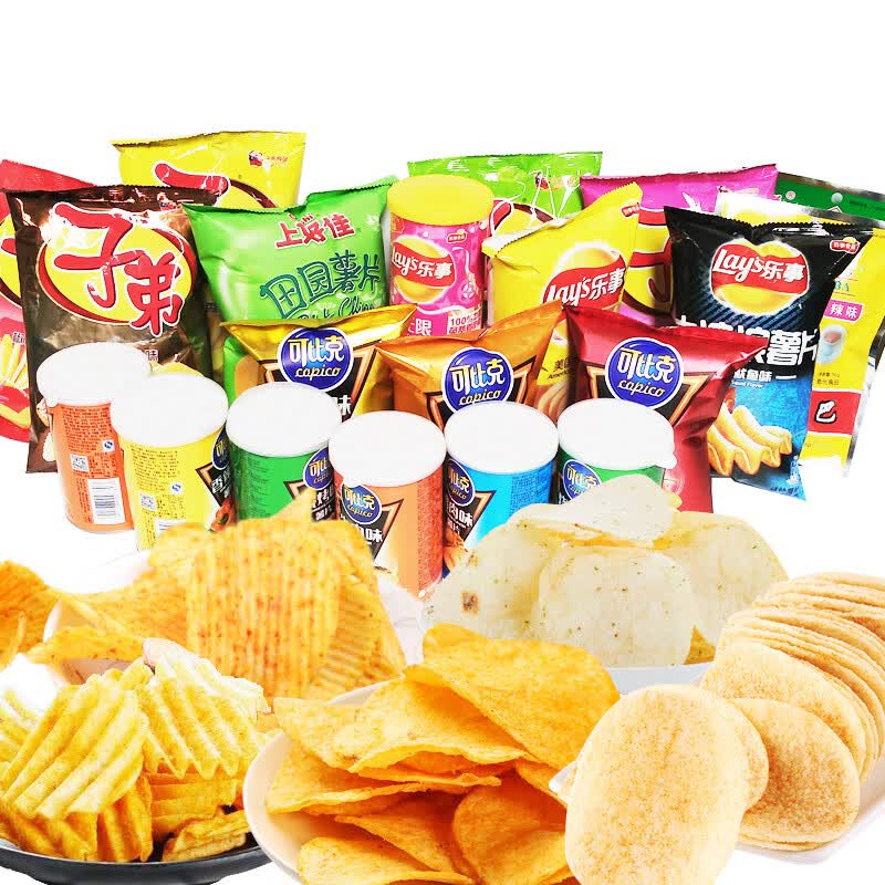 薯片大包超大巨型一整箱小吃组合混装休闲膨化食品零食套餐3薯片辣条