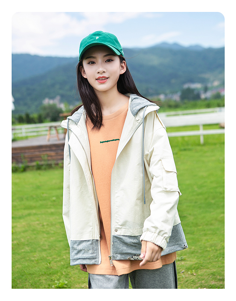 初高中生休闲夹克外套秋季高中生秋装外套女2021新款少女宽松休闲连帽