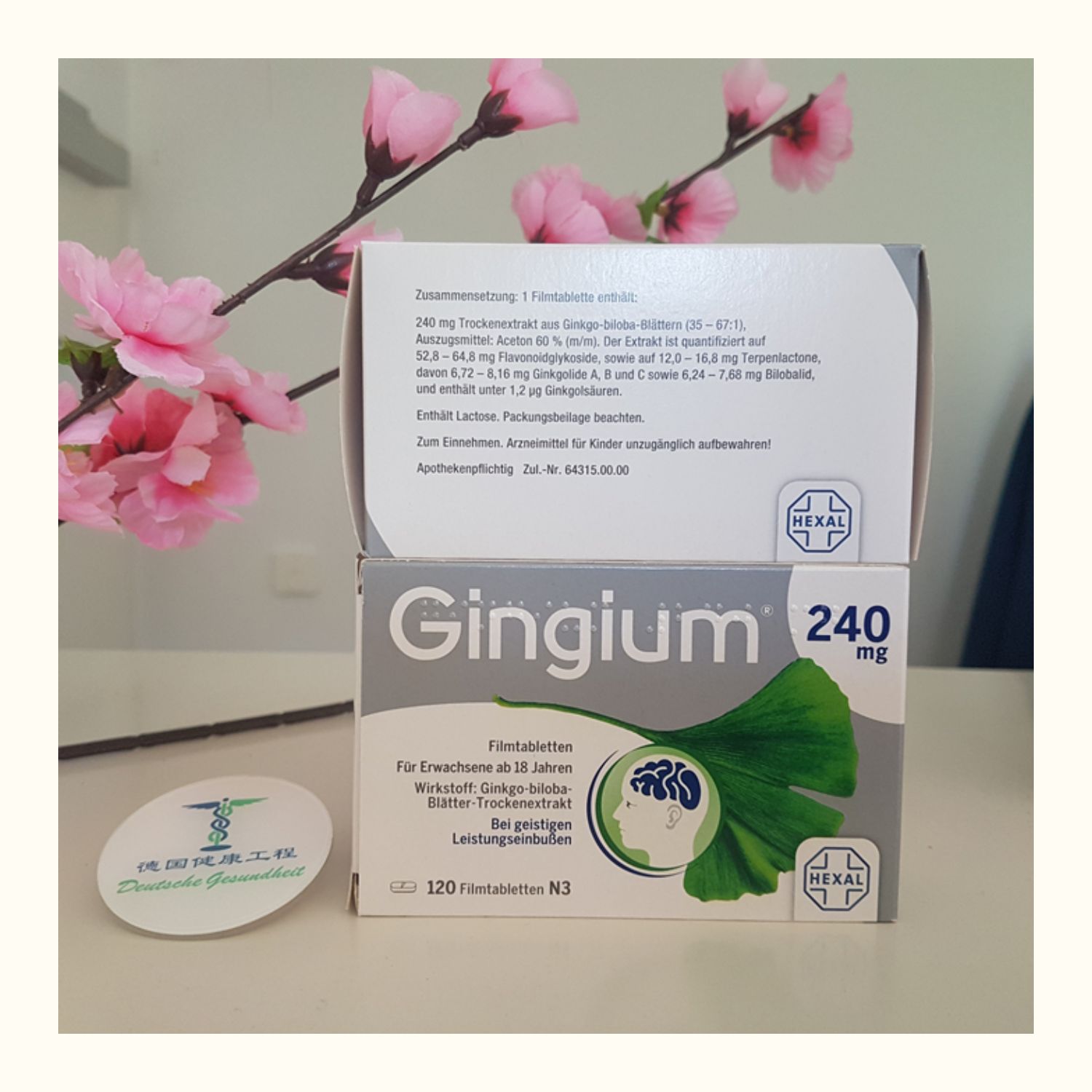 德国原装hexalgingium银杏叶片提取物240mg120粒