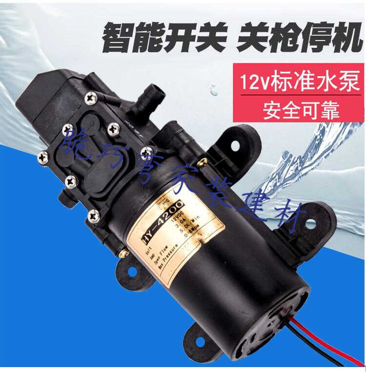 电动喷雾器水泵12v农用高压智能自吸隔膜微型抽水泵12伏大功率马 新