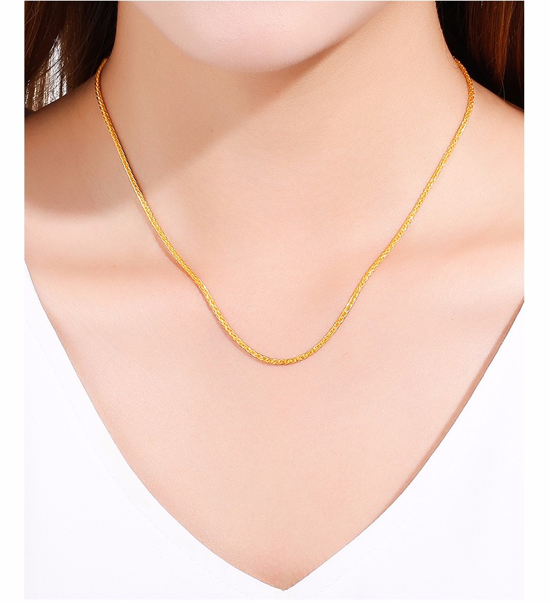 黄金项链女细足金9999肖邦链足金项链女款女士素链按克送妈妈藏大福