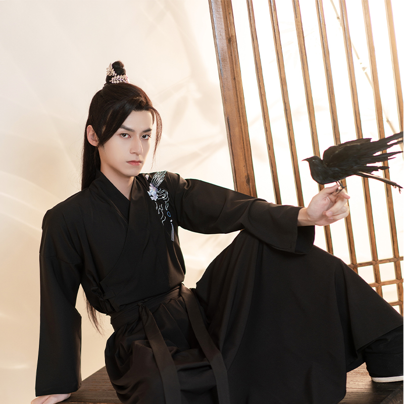 中国风汉服男古装全套古风男士仙气原创情侣款侠客书生青少年黑色浮云