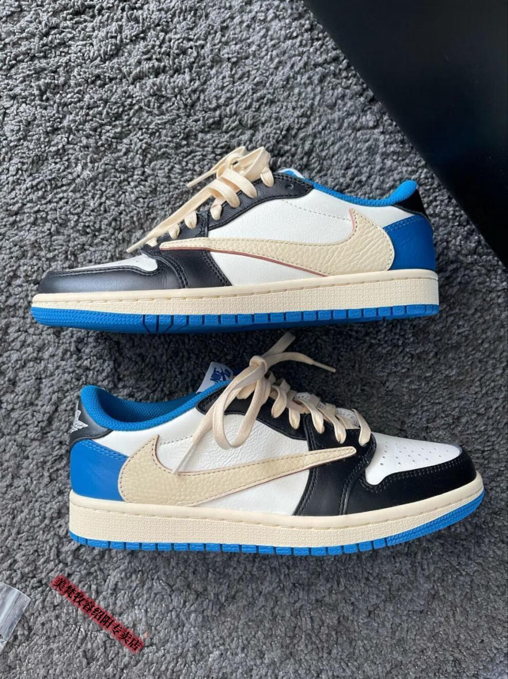 aj1 low纯原藤原浩闪电倒钩ts三方联名男女鞋时尚板鞋dm7866-140 摩卡