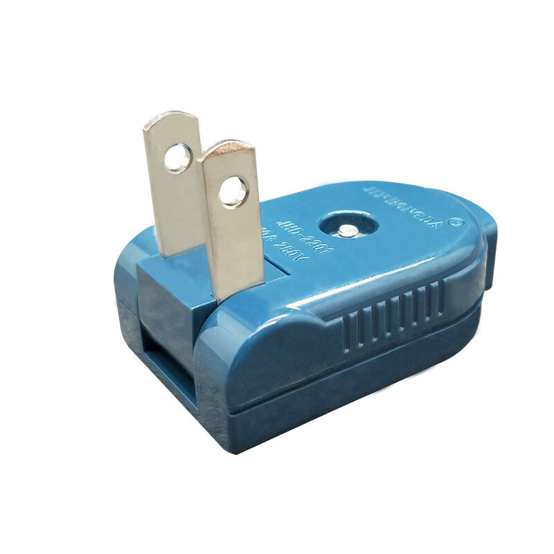 公母对接插头延长电源插座美规二扁监控配套对插头铜阻然外壳母头