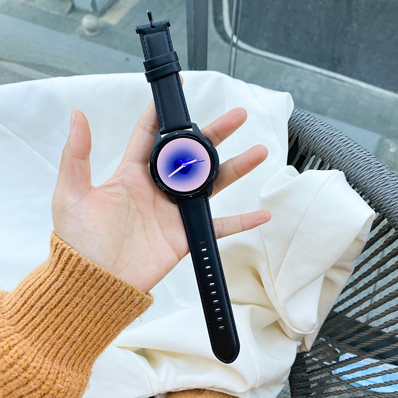 适配小米手表color12表带小米智能手表运动版沙图疯马纹皮带棕色适用