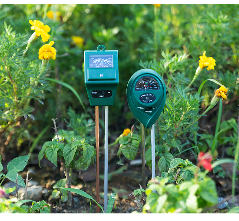 姜芮土壤检测仪花草花盆栽湿度计ph值笔家用酸碱度养分检测量仪器深绿