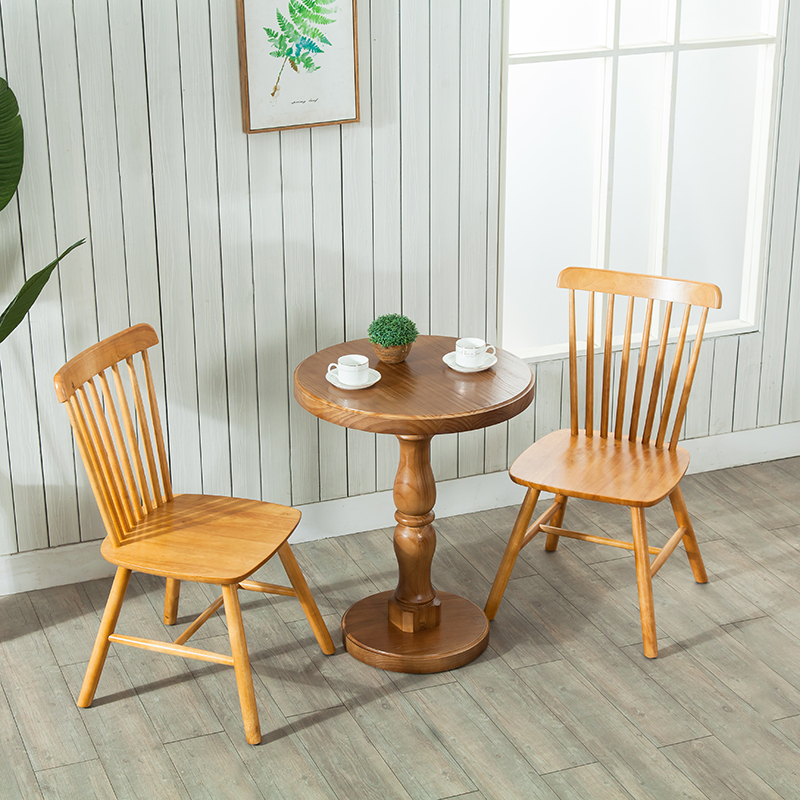 咖啡桌复古实木桌小圆桌茶几方形餐桌椅方桌咖啡桌餐桌椅休闲桌椅温莎